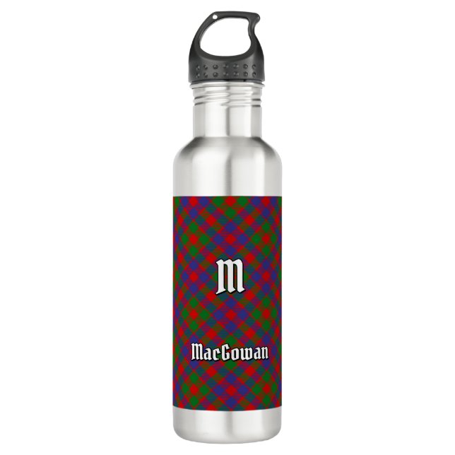 Clan MacGowan Tartan Stainless Steel Water Bottle (Front)
