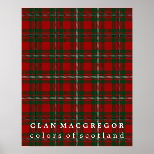 Clan MacGregor Colors of Scotland Tartan Poster