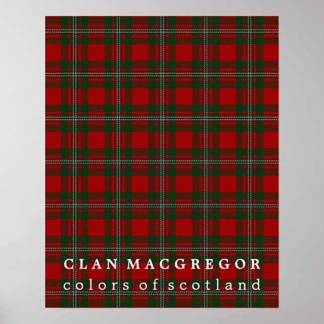 Clan MacGregor Colors of Scotland Tartan Poster (Front)