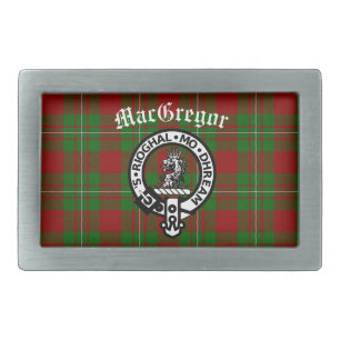 Clan MacGregor Crest and Tartan Belt Buckle