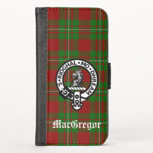 Clan MacGregor Crest Badge and Tartan iPhone X Wallet Case