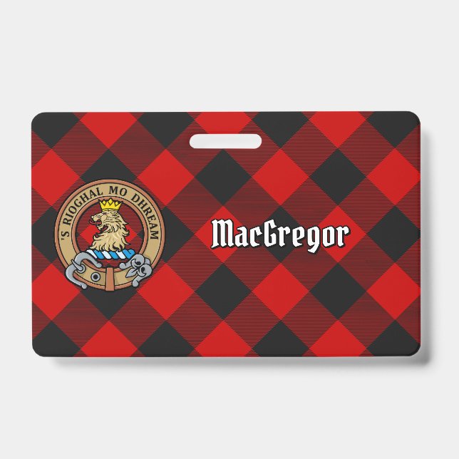 Clan MacGregor Crest over Rob Roy Tartan Badge (Front)