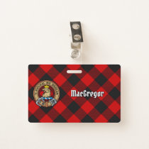 Clan MacGregor Crest over Rob Roy Tartan Badge
