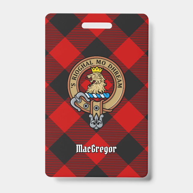 Clan MacGregor Crest over Rob Roy Tartan Badge (Front)