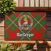 Clan MacGregor Crest over Tartan Doormat