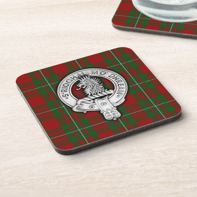 Clan MacGregor Crest & Tartan Beverage Coaster (Left Side)