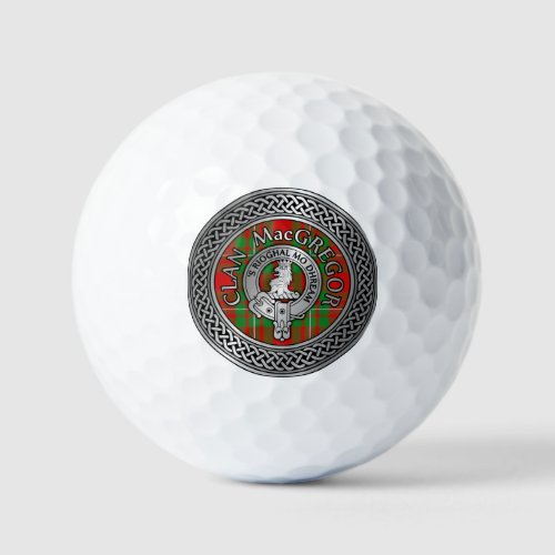 Clan MacGregor Crest  Tartan Knot Golf Balls