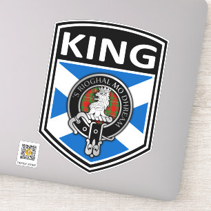 Clan MacGregor Crest & Tartan Saltire - King Sticker