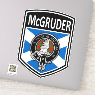Clan MacGregor Crest & Tartan Saltire - McGruder Sticker