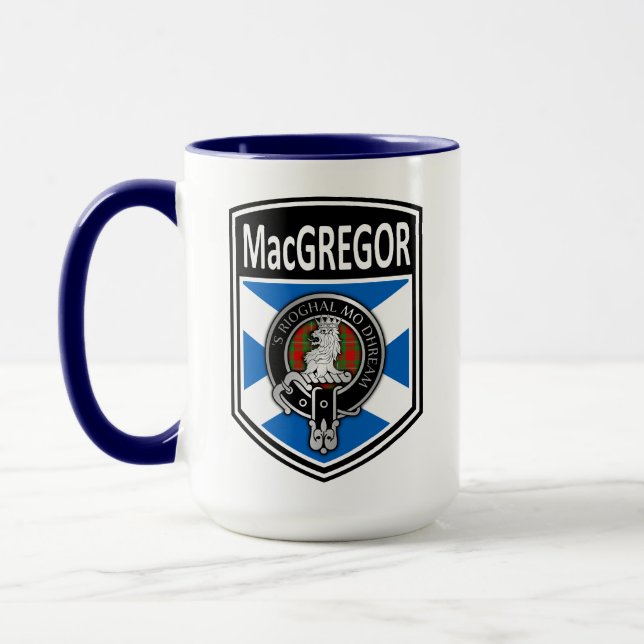 Clan MacGregor Crest & Tartan Saltire Mug (Left)