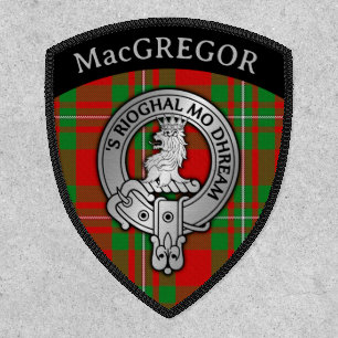 Clan MacGregor Crest & Tartan Shield Patch