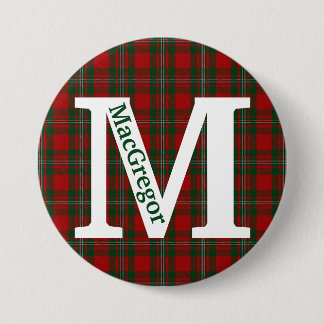 Clan MacGregor Tartan Plaid Custom Button