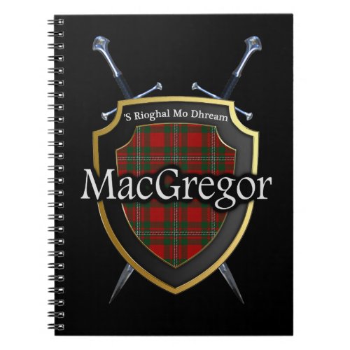 Clan MacGregor Tartan Shield  Swords Notebook