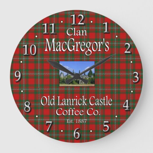Clan MacGregors Old Lanrick Castle Coffee Co Large Clock