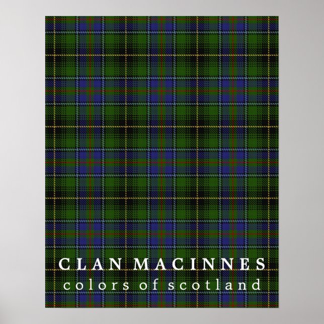 Clan MacInnes Colors of Scotland Tartan Poster (Front)