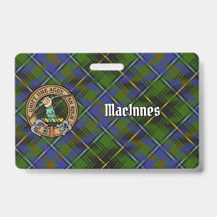 Clan MacInnes Crest over Tartan Badge