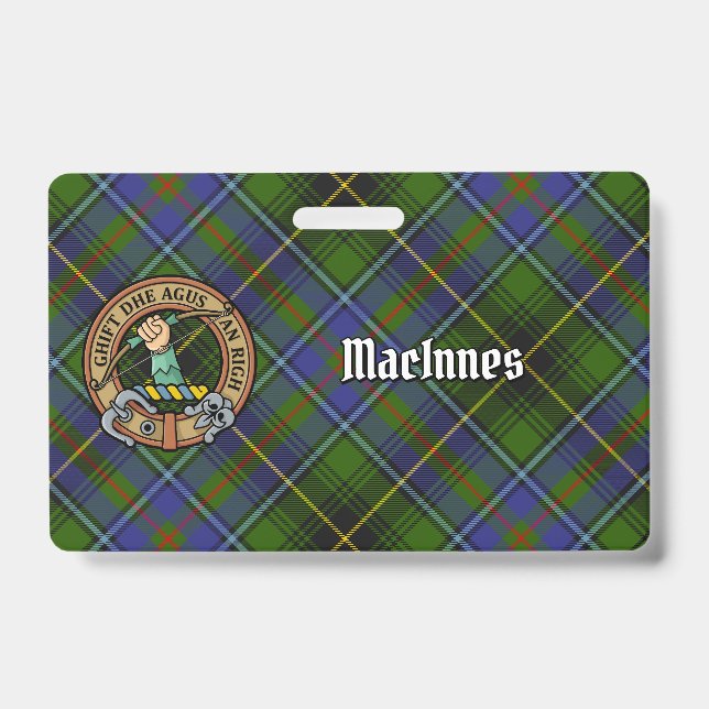 Clan MacInnes Crest over Tartan Badge (Front)