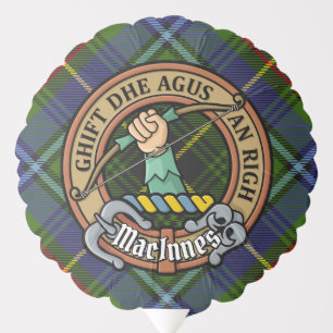 Clan MacInnes Crest over Tartan Balloon