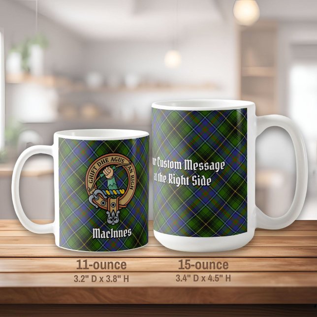 Clan MacInnes Crest over Tartan Coffee Mug (Creator Uploaded)