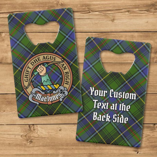 Clan MacInnes Crest over Tartan Credit Card Bottle Opener (Creator Uploaded)