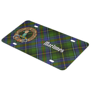 Clan MacInnes Crest over Tartan License Plate