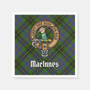 Clan MacInnes Crest over Tartan Napkins