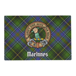 Clan MacInnes Crest over Tartan Placemat