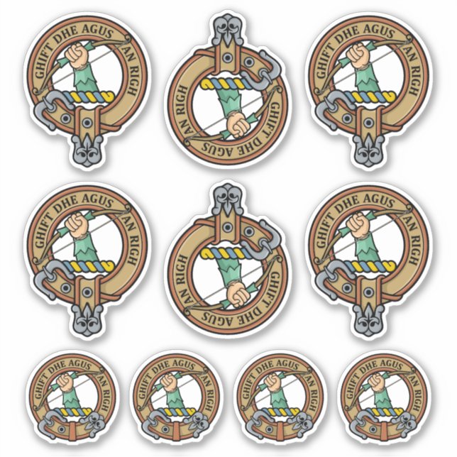 Clan MacInnes Crest Sticker Set (Front)