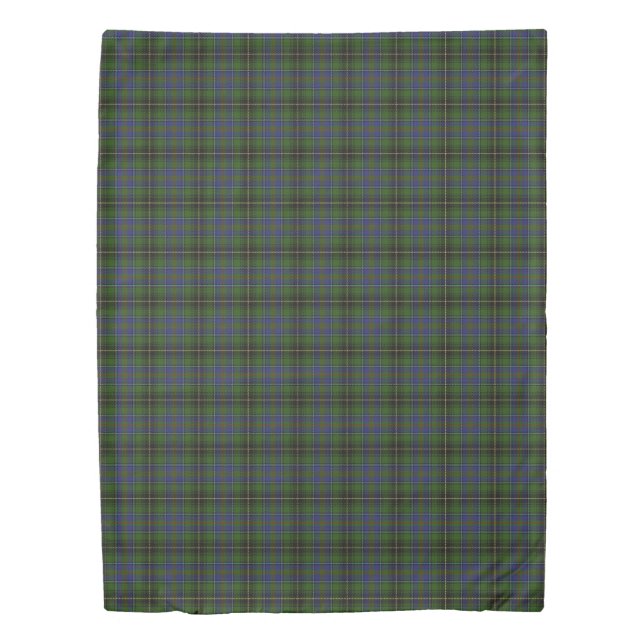 Clan MacInnes Scottish Accents Blue Green Tartan Duvet Cover (Front)