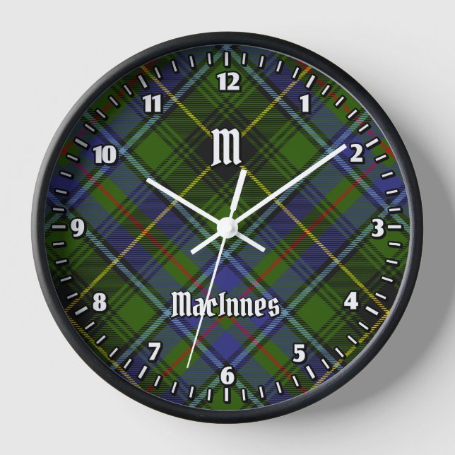 Clan MacInnes Tartan Clock (Front)