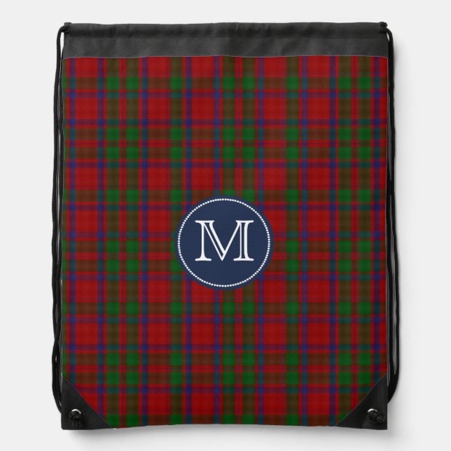Clan MacIntosh Tartan Plaid Monogram Backpack (Front)