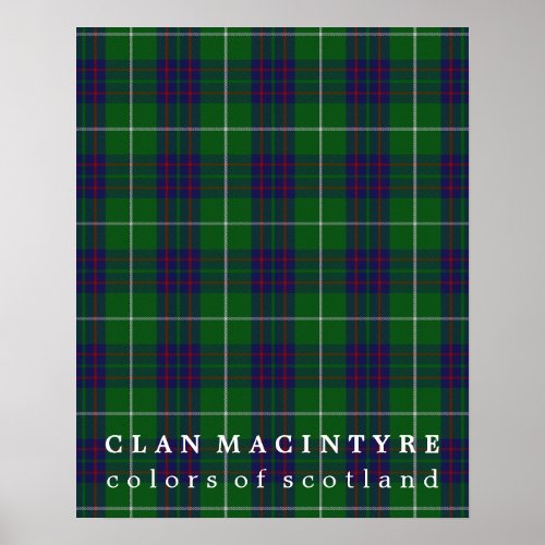 Clan MacIntyre Colors of Scotland Tartan Poster