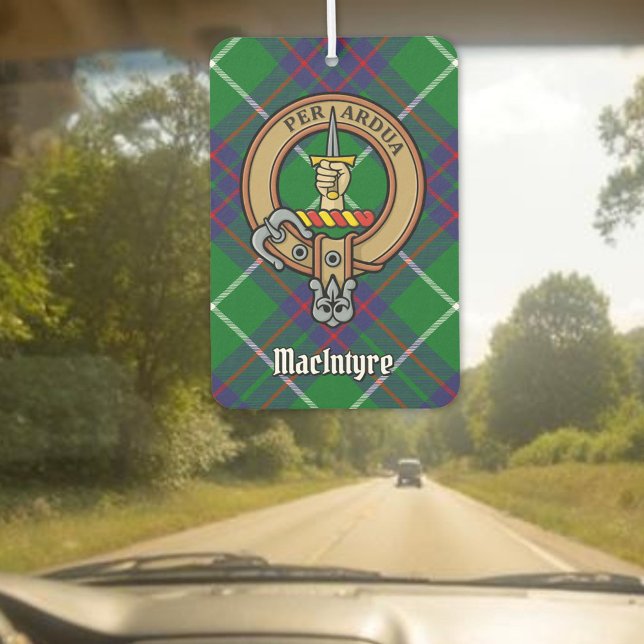 Clan MacIntyre Crest over Hunting Tartan Air Freshener (Creator Uploaded)