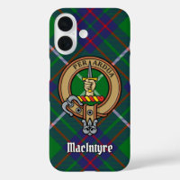 Clan MacIntyre Crest over Hunting Tartan