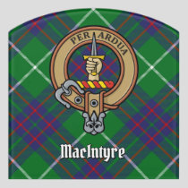 Clan MacIntyre Crest over Hunting Tartan Door Sign