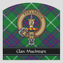 Clan MacIntyre Crest over Hunting Tartan Door Sign