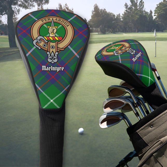 Clan MacIntyre Crest over Hunting Tartan Golf Head Cover (Creator Uploaded)
