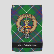 Clan MacIntyre Crest over Hunting Tartan Golf Towel