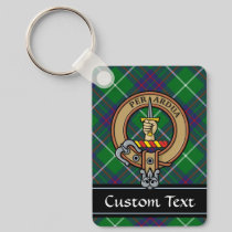 Clan MacIntyre Crest over Hunting Tartan Keychain