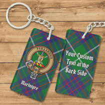 Clan MacIntyre Crest over Hunting Tartan Keychain