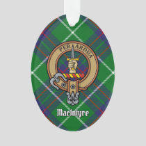 Clan MacIntyre Crest over Hunting Tartan Ornament