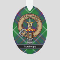 Clan MacIntyre Crest over Hunting Tartan Ornament