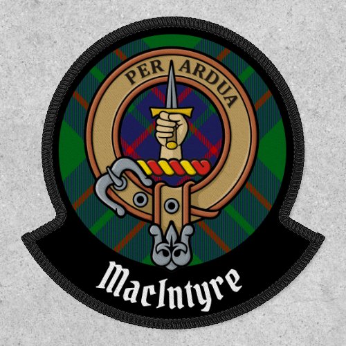 Clan Macintyre Crest over Hunting Tartan Patch