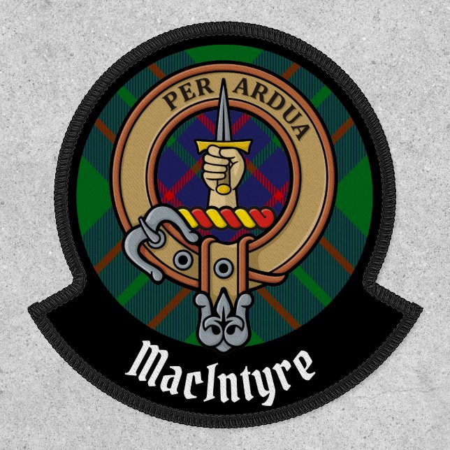 Clan Macintyre Crest over Hunting Tartan Patch (Front)