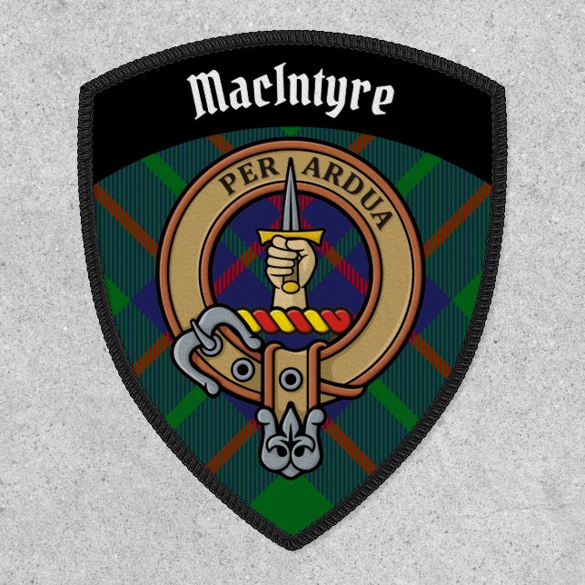 Clan Macintyre Crest over Hunting Tartan Patch (Front)
