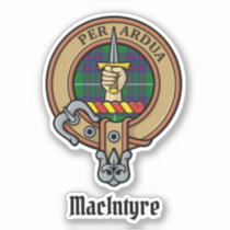 Clan MacIntyre Crest over Hunting Tartan Sticker