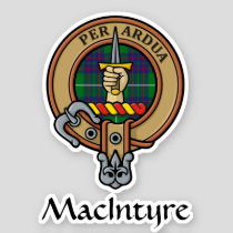 Clan MacIntyre Crest over Hunting Tartan Sticker