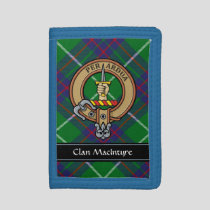 Clan MacIntyre Crest over Hunting Tartan Trifold Wallet