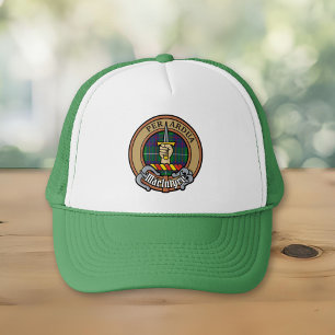 Clan MacIntyre Crest over Hunting Tartan Trucker Hat