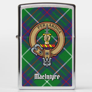 Clan MacIntyre Crest over Hunting Tartan Zippo Lighter